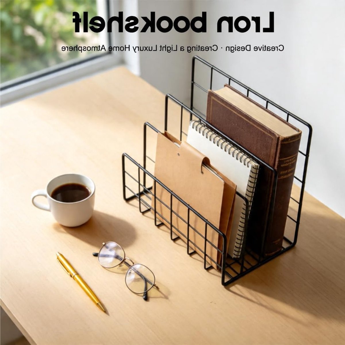 Bureau-organizer van metaal, 2 stuks desktop-ordners met 3 verticale vakken, stijlvolle brieforganizer voor kantoor en thuis, ideaal voor documenten en postsortering (zwart) — cadeau in Cadeau-ideeën - foto 5