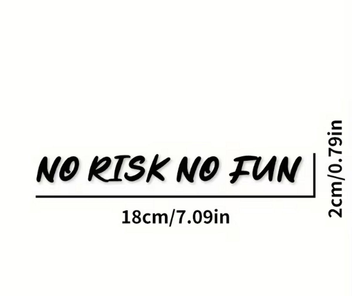 Fardmell No Risk No Fun Sticker – Adventure Motor Sticker – Waterbestendig Vinyl Decal – Voor Motor, Helm, Koffer en Auto