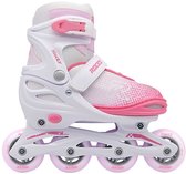 Roces Jokey X Girl Verstelbare Inline Skates - Wit/Roze - Maat 26-29