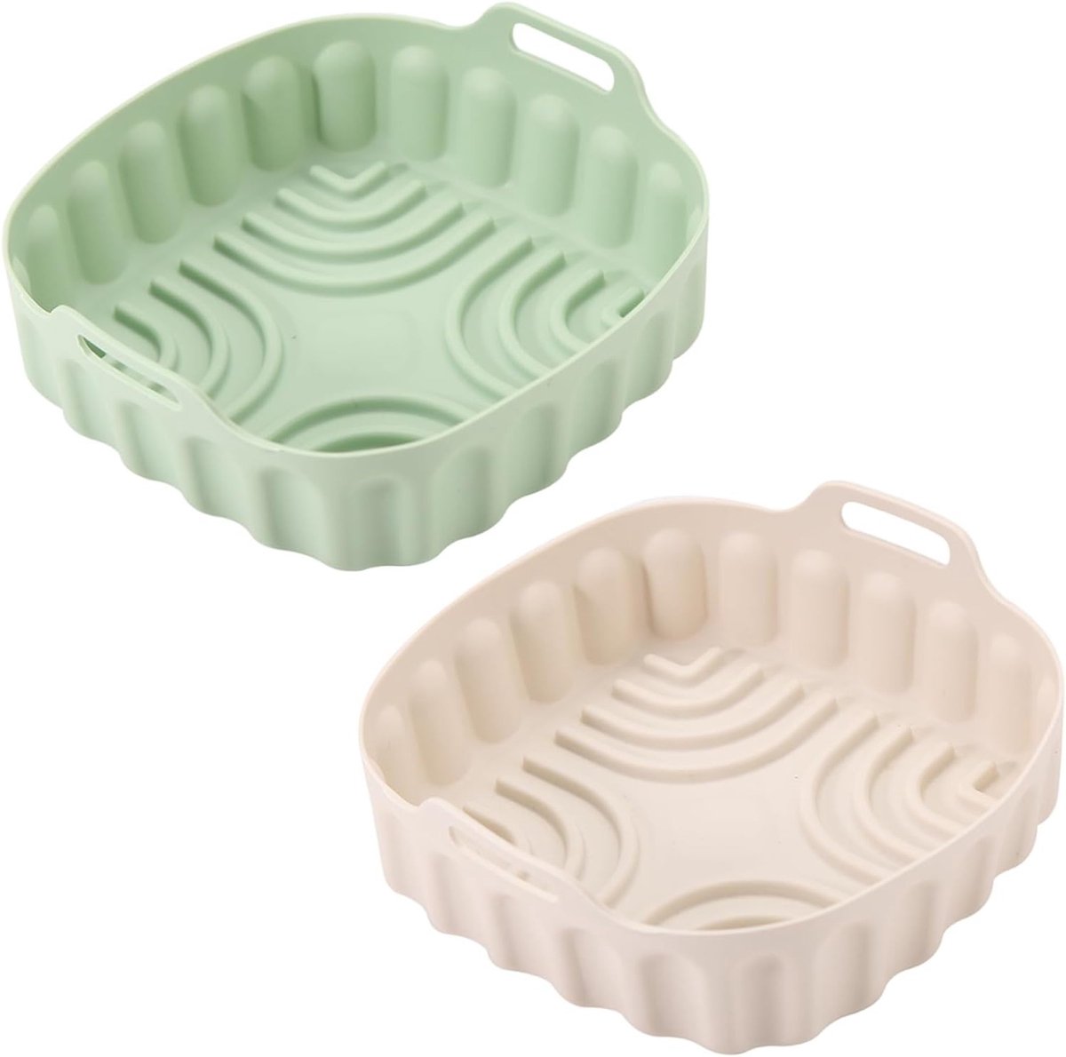 Set van 2 Herbruikbare Siliconen Bakvormen voor Airfryer, Perfect voor Casseroles en Bakken met Snijpapier