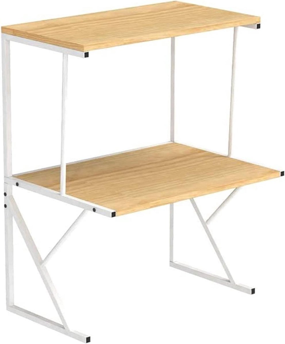 Magnetron Ovenrek - Keuken Organizer - Keuken Opbergen - 3 Laags Ontwerp - 54x37x67cm - Houtkleur
