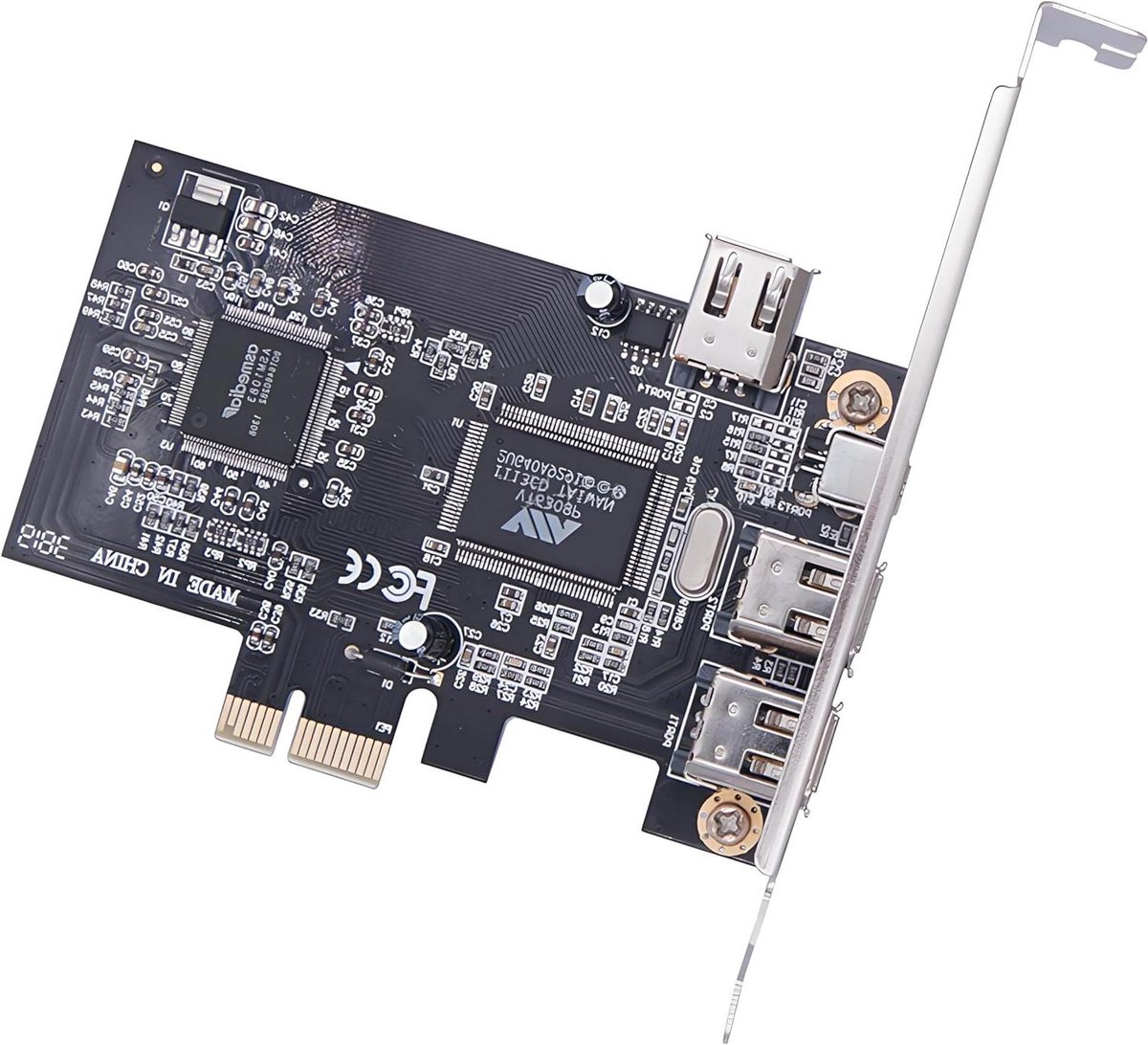 FireWire Capture Card - IEEE 1394 Adapter - Data Overzetten - Vier Poorten - 400 Mbps - Zwart
