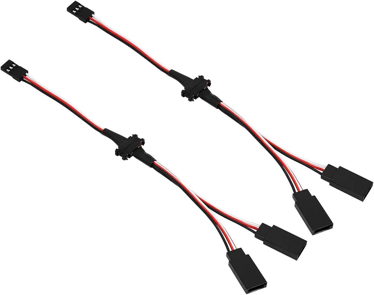 RC Y-Kabel - Verdeelstekker - RC Modellen Aansluiten - Magnetisch Snap-on - 20 cm - Zwart