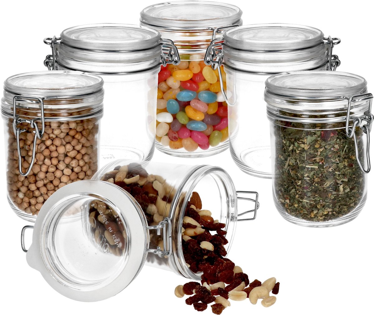 Set van 6 Ambala Fido inmaakpotten rond 50cl