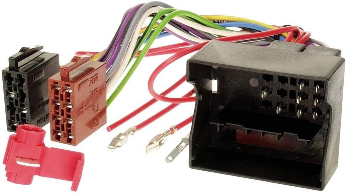 Radioadapterkabel - ISO Kabel - Auto Radio Installeren - Quadlock naar ISO - 25 cm - Zwart