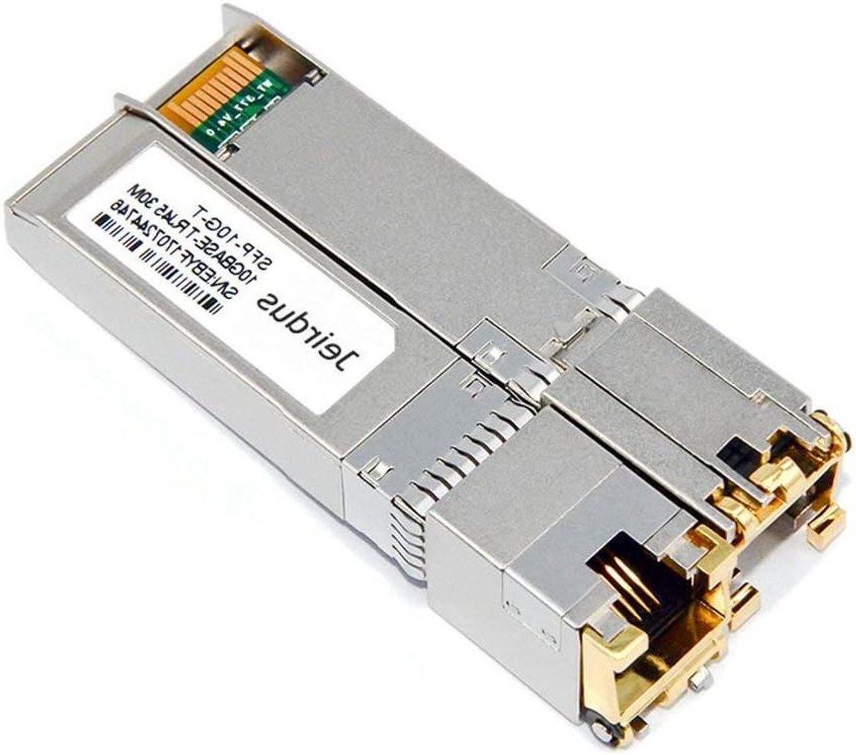 SFP+ Koperen Zendontvanger - RJ45 Module - Netwerkverbinding Uitbreiden - 10 Gigabit Snelheid - 30 meter - Grijs