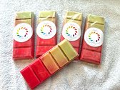Waxmelts STRAWBERRY & RHUBARB / AARDBEIEN & RABARBER waxmelt geur - Linden - handgemaakt - 100% sojawax - aromatic - voor geurbrander - huisparfum -