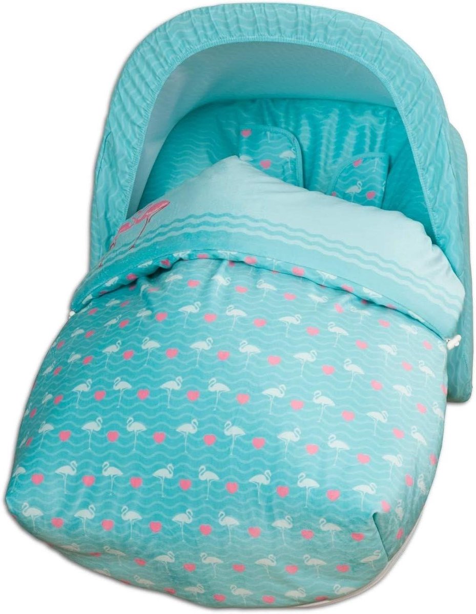 Babydrager Groep 0 - Baby Voetzak - Baby Vervoeren - Waterafstotende Stof - 96 x 50 x 96 cm - Flamingo