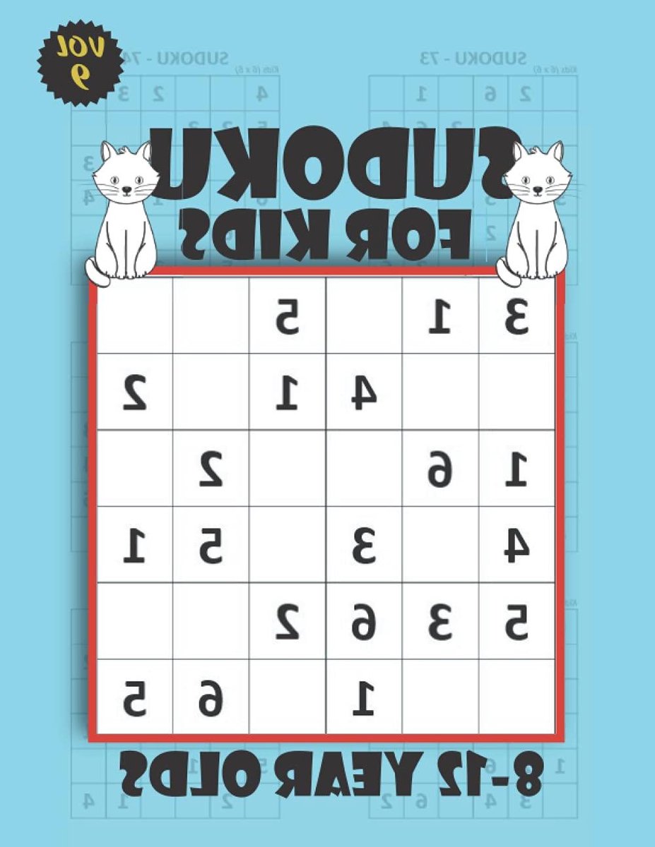 Sudoku Kinderen - Puzzelboek Logica - Hersenen Trainen - 4x4 6x6 9x9 - 8.5x11 inch - Wit