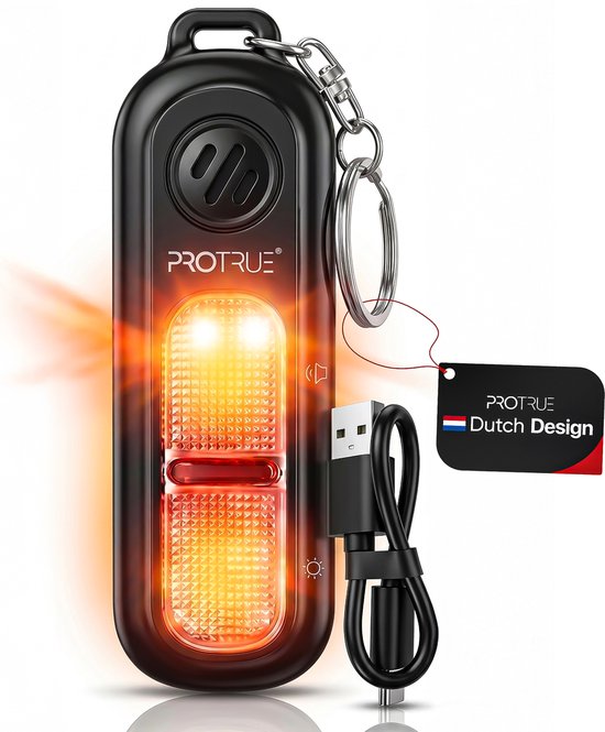 Alarme Personnel Porte-clés 130dB - Légitime Défense pour Femmes - Gaz Poivré - Alarme de Poche Rechargeable avec Lampe de Poche