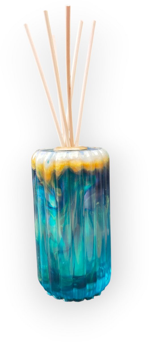 Resin Art JR: Handgemaakte epoxy geurstokjeshouder – luxe design – uniek woonaccessoire – geur diffuser houder – anti-slip