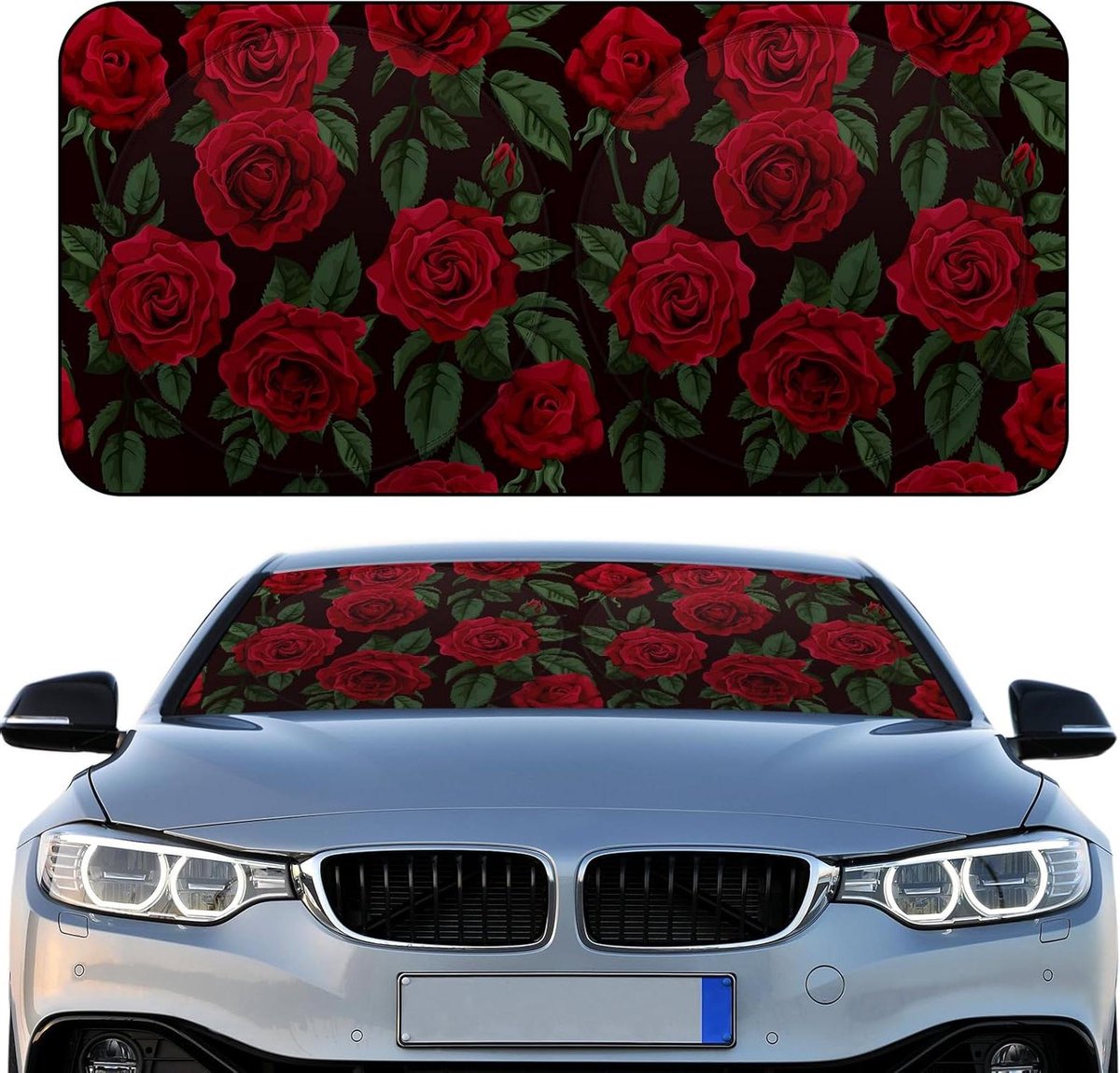 Voorruit Zonnescherm - Auto Raamhoes - Auto Koel Houden - Koeienprint Patroon - 160 x 80 cm - Roze