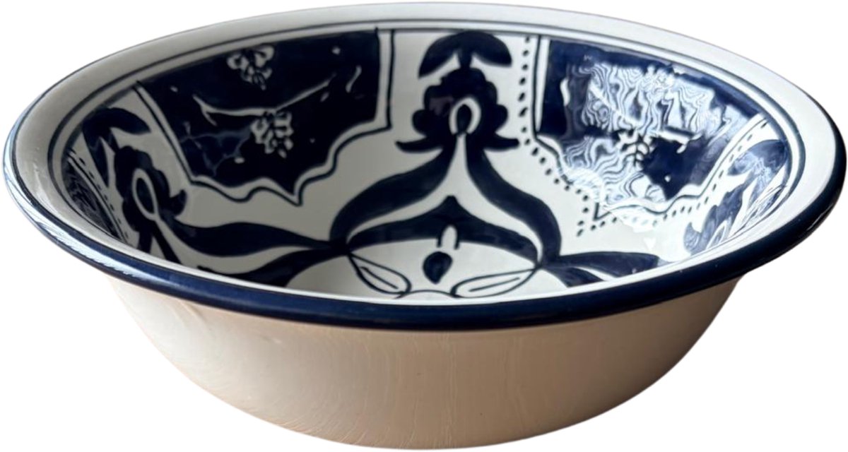 Saladier Ø 19,5 cm Black Fond - Handgemaakt | Dishes & Deco