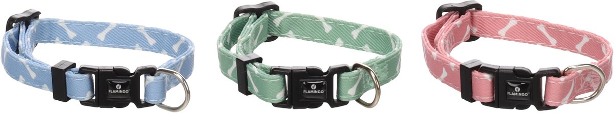 Flamingo - Hond Halsband Puppy Sari Meerdere kleuren XXS 15-25cm 10mm