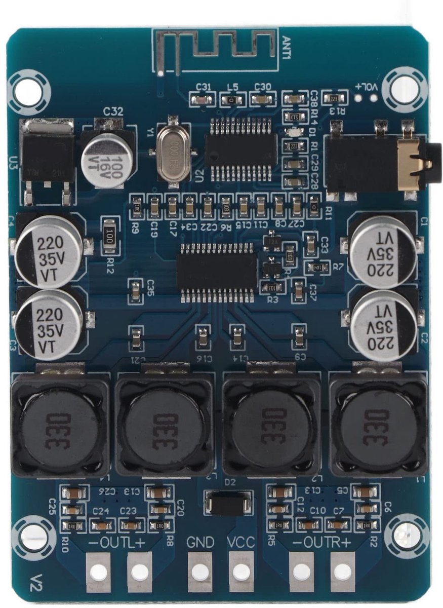 VT Goods - Audio Versterker - Bluetooth Ontvanger - 60W Vermogen - 2 Kanaals - TPA3118 - Geschikt voor Speakers - Compact Model