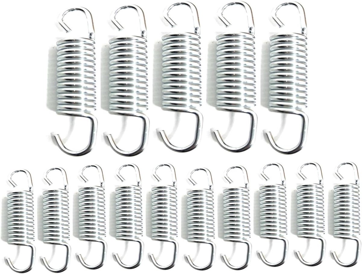 Vervangende trampoline veren - Trampoline onderdelen - Trampoline reparatie - Roestbestendig verzinkt materiaal - 87 cm lengte - Zilverkleurig