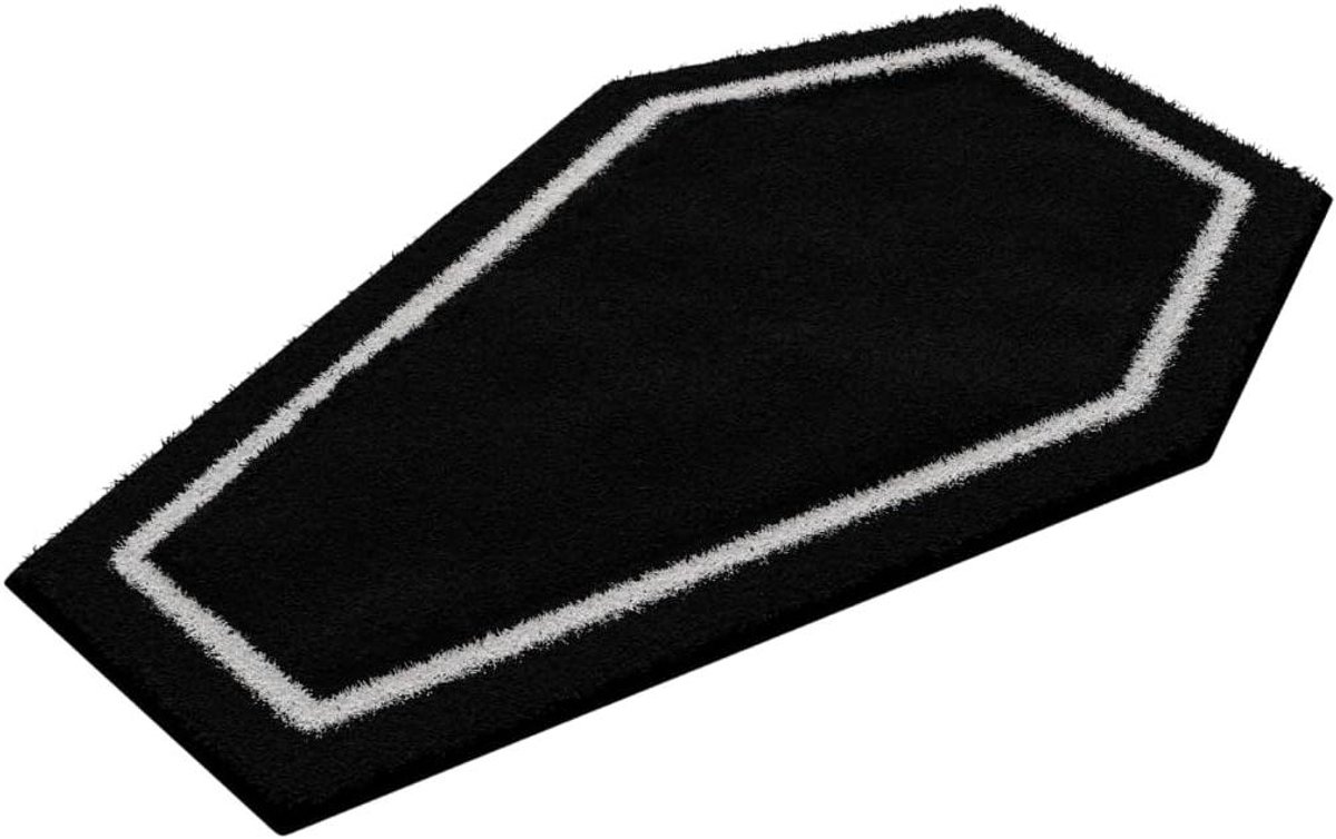 Doodskist Badmat - Gothic Tapijt - Donkere Woondecoratie - Antislip en Machinewasbaar - 81 cm x 51 cm - Zwart