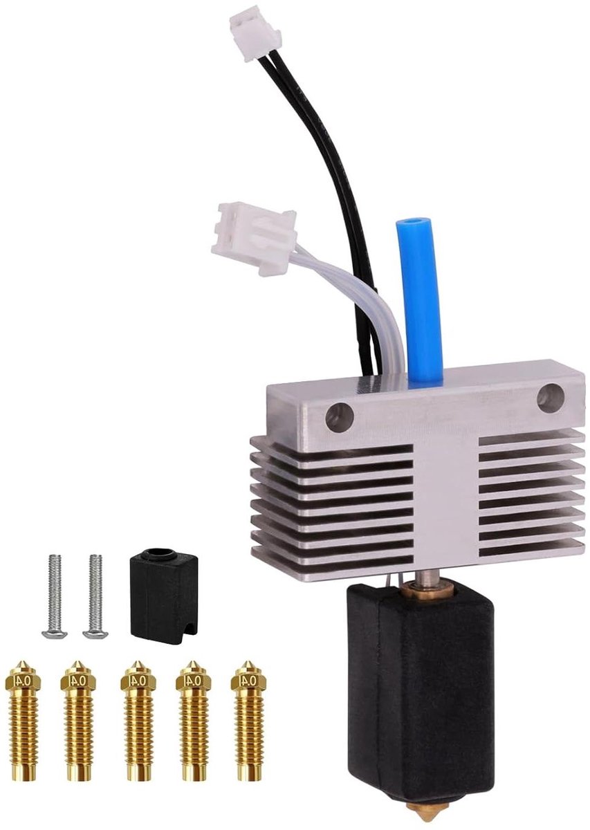Hotend Kit - Printkop Extruder - 3D Printen - Titanium Halsbuis - 0.4 mm - Zwart