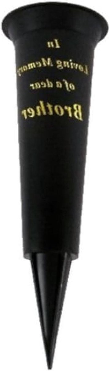 Grave Bloemenvaas - Grafvaas Begraafplaats Vaas - Bloemen Schikken - Met Grondpen - 33cm - Zwart