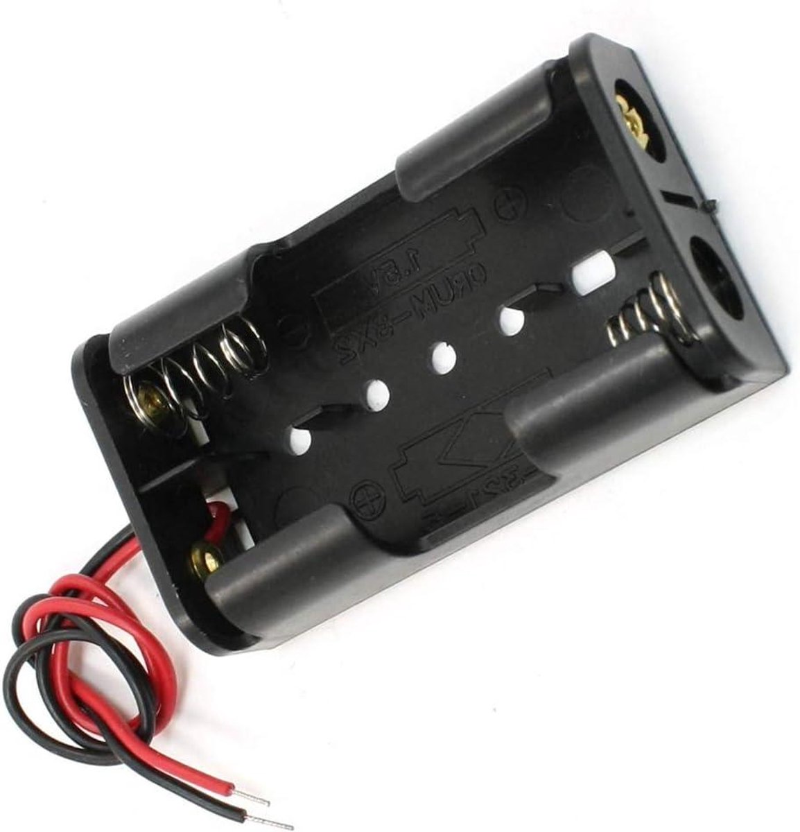 Batterijhouder AA - Batterijbox AA - Energie Voor Apparaten - Veerbelast Ontwerp - 5.6 x 3.3 x 1.5 cm - Zwart
