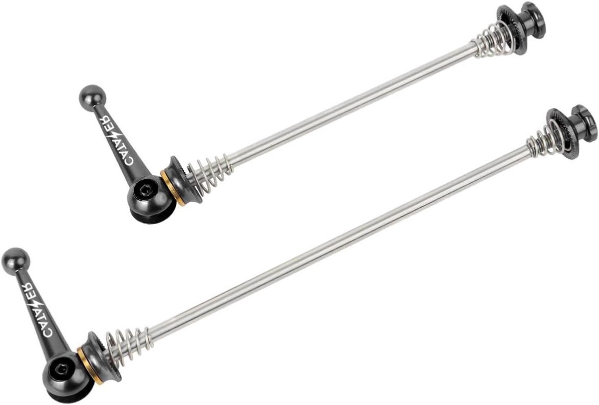 Fiets QR Spiesjes - Snelspanners Wielassen - Fietsen Monteren - Ultralicht Titanium - 48g Paar - Zwart