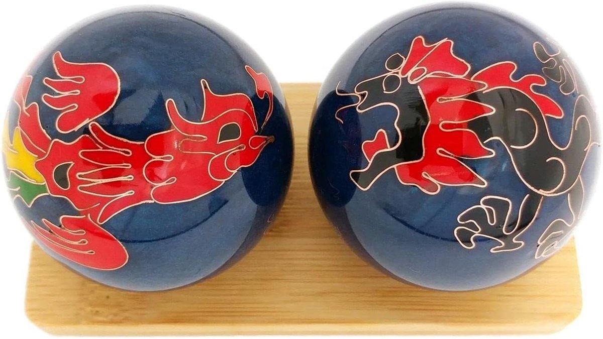 Baoding Ballen - Stressballen Therapiestenen - Handen Versterken - Cloisonne Art Handgemaakt - Gemiddeld 1.6 Inch - Gekleurd