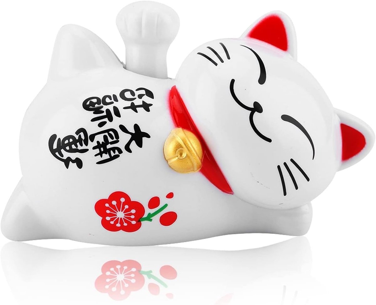 Schattige Maneki Neko Figuren - Zonnelicht Waving Gelukskat voor Feng Shui Decoratie in Huis en Auto Accessoires