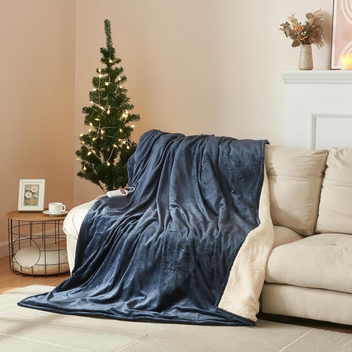 Elektrische deken - Warmtedeken Fleece - Snel Warmte Genieten - 10 Warmte Niveaus - 200x150 cm - Donkerblauw