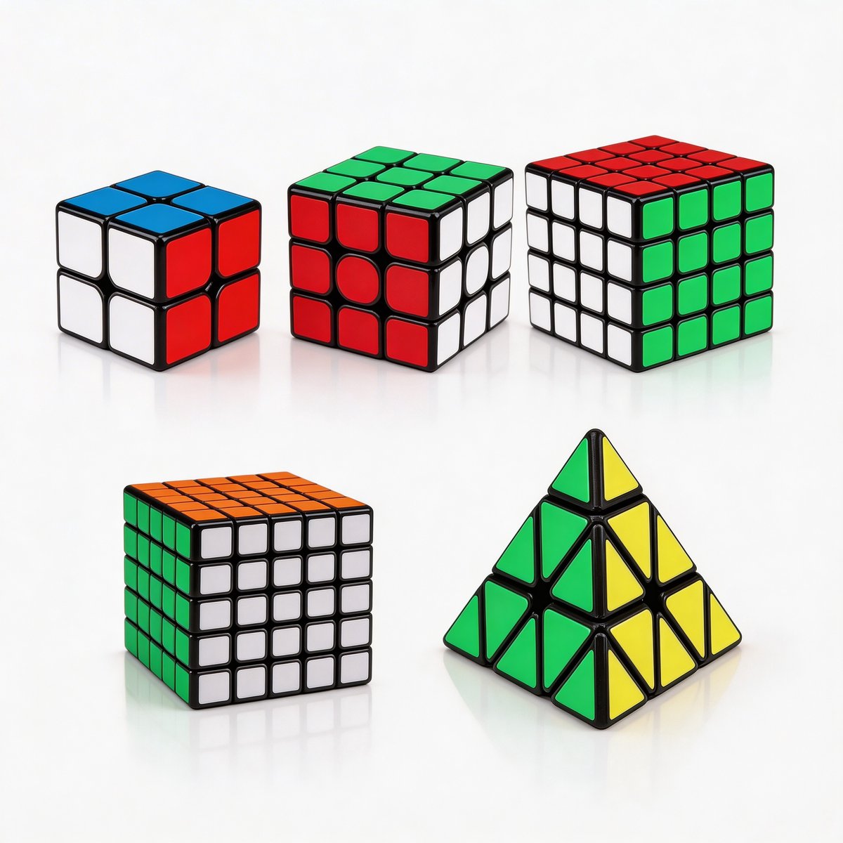 Speed cube 5-pack – Speedcube | Snel, Soepel & Duurzaam – Klassieke Puzzelkubus voor Jong & Oud - Rubiks Cube - Rubiks Kubus