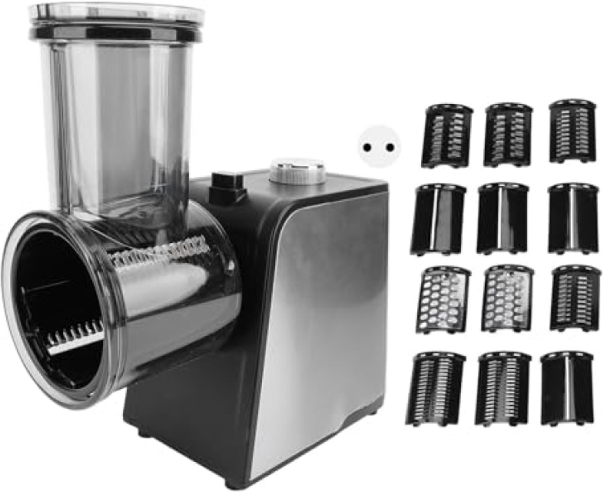Elektrische keukenmachine, 7-in-1 multifunctionele snijder en rasp, 400 W, wit