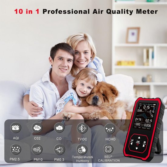 Fijnstofmeter - Luchtkwaliteitsmeter Voor Binnen - Co2 Meter - lucht apparaat