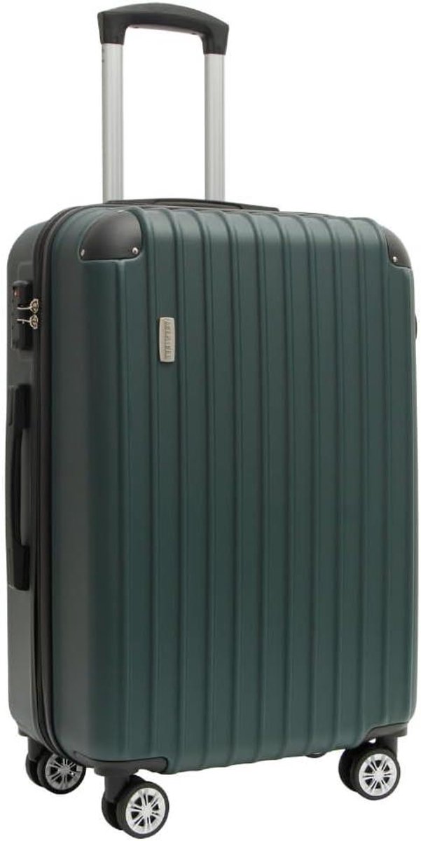 Hardcase Koffer - Reiskoffer Trolley - Veilig Reizen - TSA Slot - Handbagage - Donkergroen