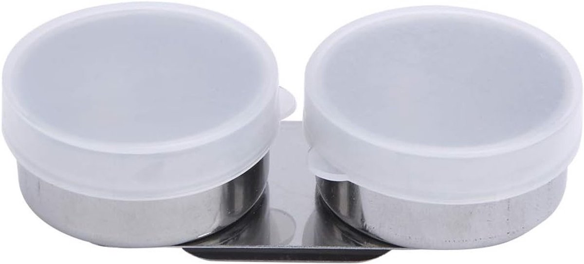 Stainless Steel Palet met Dubbele Lepel, Geschikt voor Olieverf, Aquarel en Acrylverf met Schroefdop en Clip