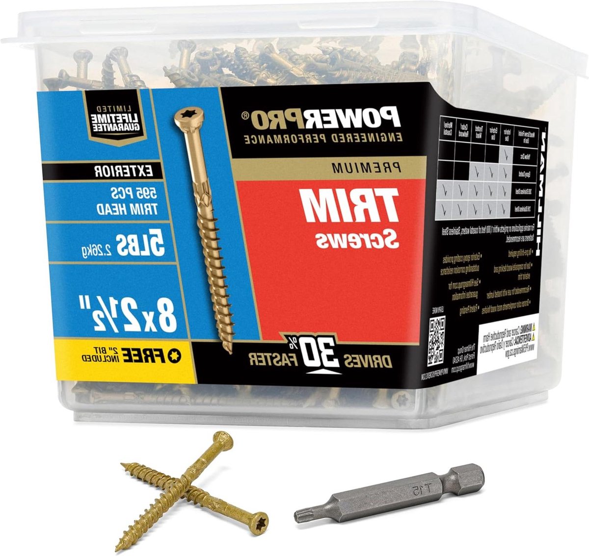 Trim Schroeven - Machine Schroeven - Bevestigen van Trim - Gekartelde Schroefdraad - 5 lb / 2.5 x 8 inch