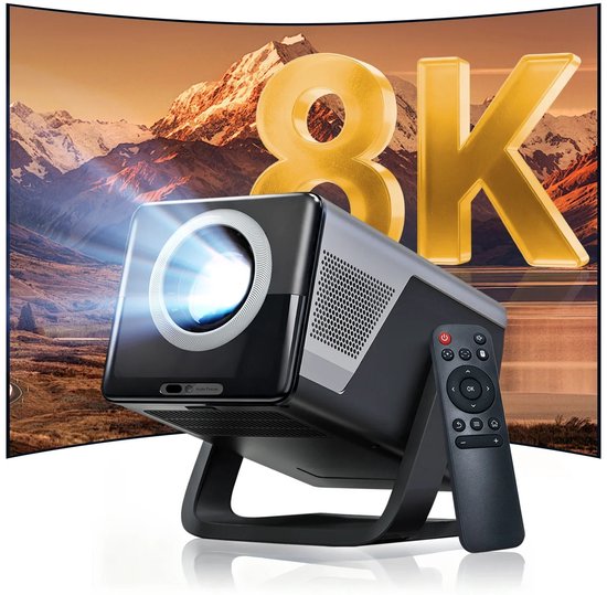 Allero Mini Beamer 8K Smart Projector 1000 ANSI Lumen 1080P Full HD Automatische Focus WiFi Bluetooth