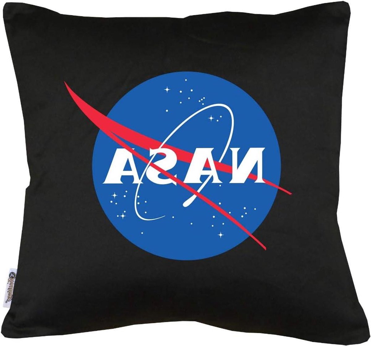 NASA Logo Kussen - Decoratie Kussen - Woonkamer Aankleden - Ritssluiting Kussensloop - 40x40cm - Wit