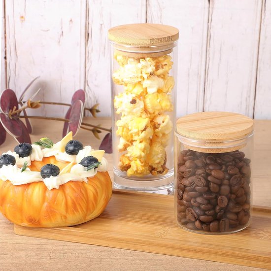 Yoghurtpot Dekselset - Bamboe Dekseltjes - Potten Afsluiten - Met Siliconen Ring - 62 cm Diameter - Bamboe — afbeelding 5