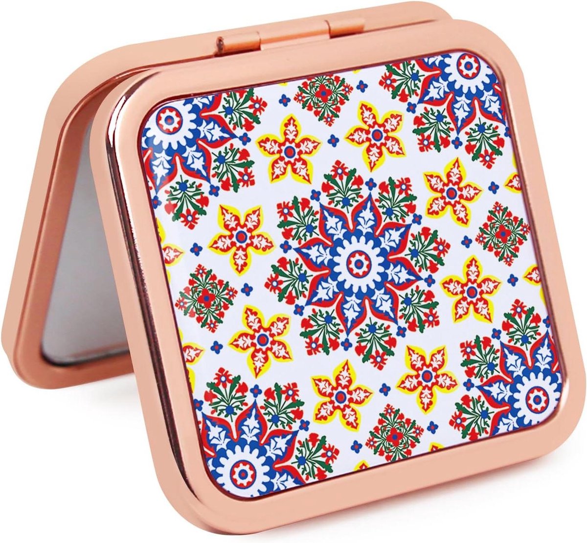 Pocket Spiegel - Compacte Make-up Spiegel - Make-up Aanbrengen - Dubbelzijdige Vergroting - 7.1 cm - Rosegold