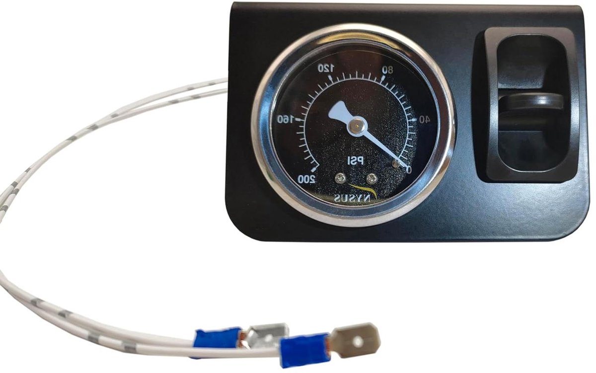 Luchtvering Meter - Niveaumeter Pomp - Rijhoogte Instellen - Dubbele Naald Panelen - 200 psi - Zwart