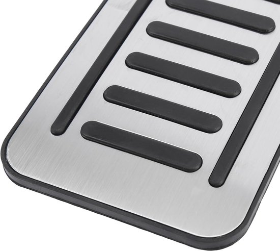 Voetsteun Pedaalhoezen - Antislip Pedaalmatten - Auto Rijden Verbeteren - Roestvrij Staal Rubber - 30.9 x 11.4 cm - Zilver van Merkloos — afbeelding 5