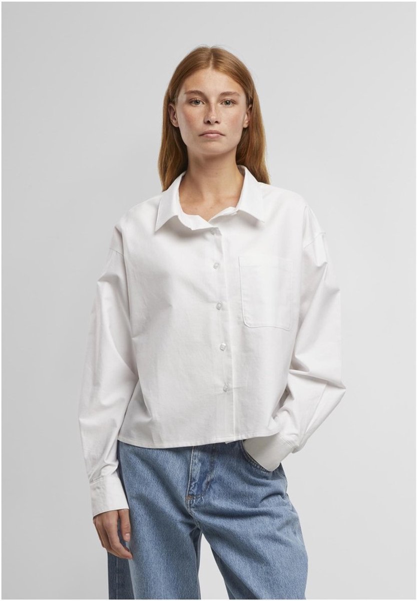 Urban Classics Short Oxford Blouse XL Wit