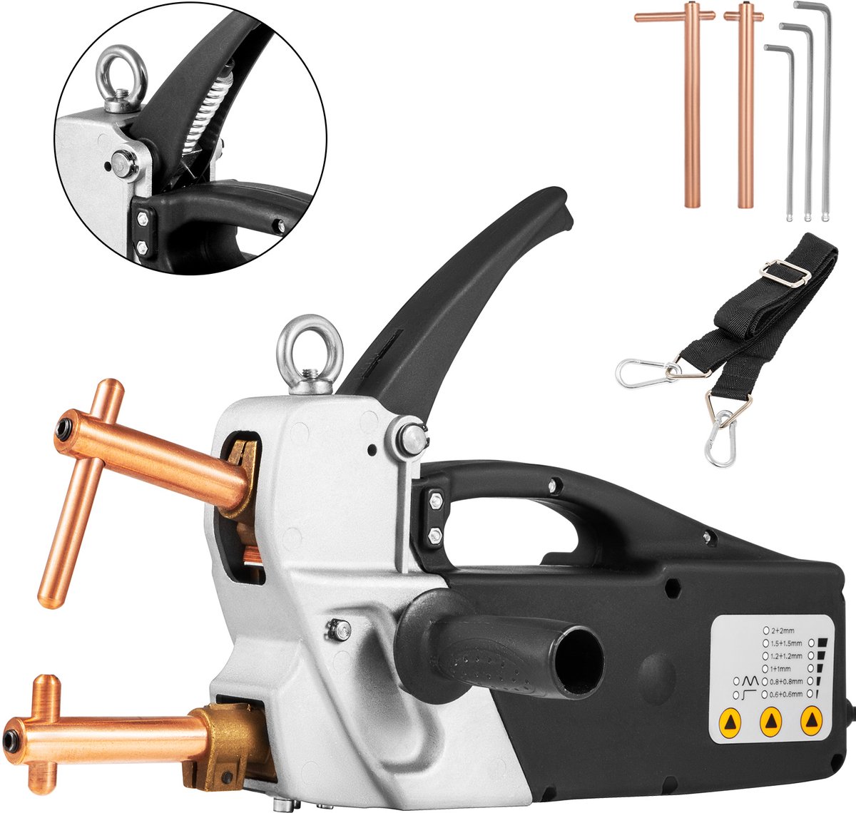 VEVOR Elektrisch Puntlasapparaten Handheld Laspuntpistool 400v2,0+2,0mmdraagbaar