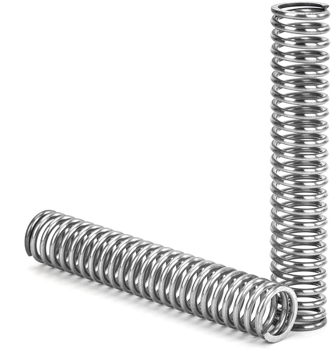 Drukveren Roestvrij Staal - Compressieveren Set - Mechanische Toepassingen - Hoge Elasticiteit - 10 stuks 70mm - Zilverkleurig