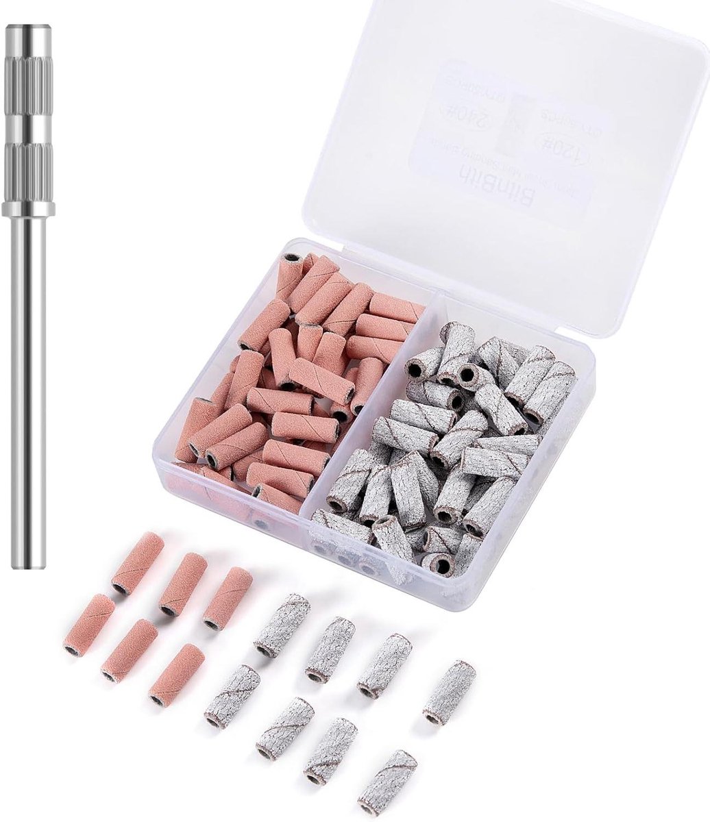 Nagelschuurbanden Set - Nagelvijl Bits - Nail Art Voorbereiding - Mini Precisie Vorming - 100 stuks - Roze Zebra