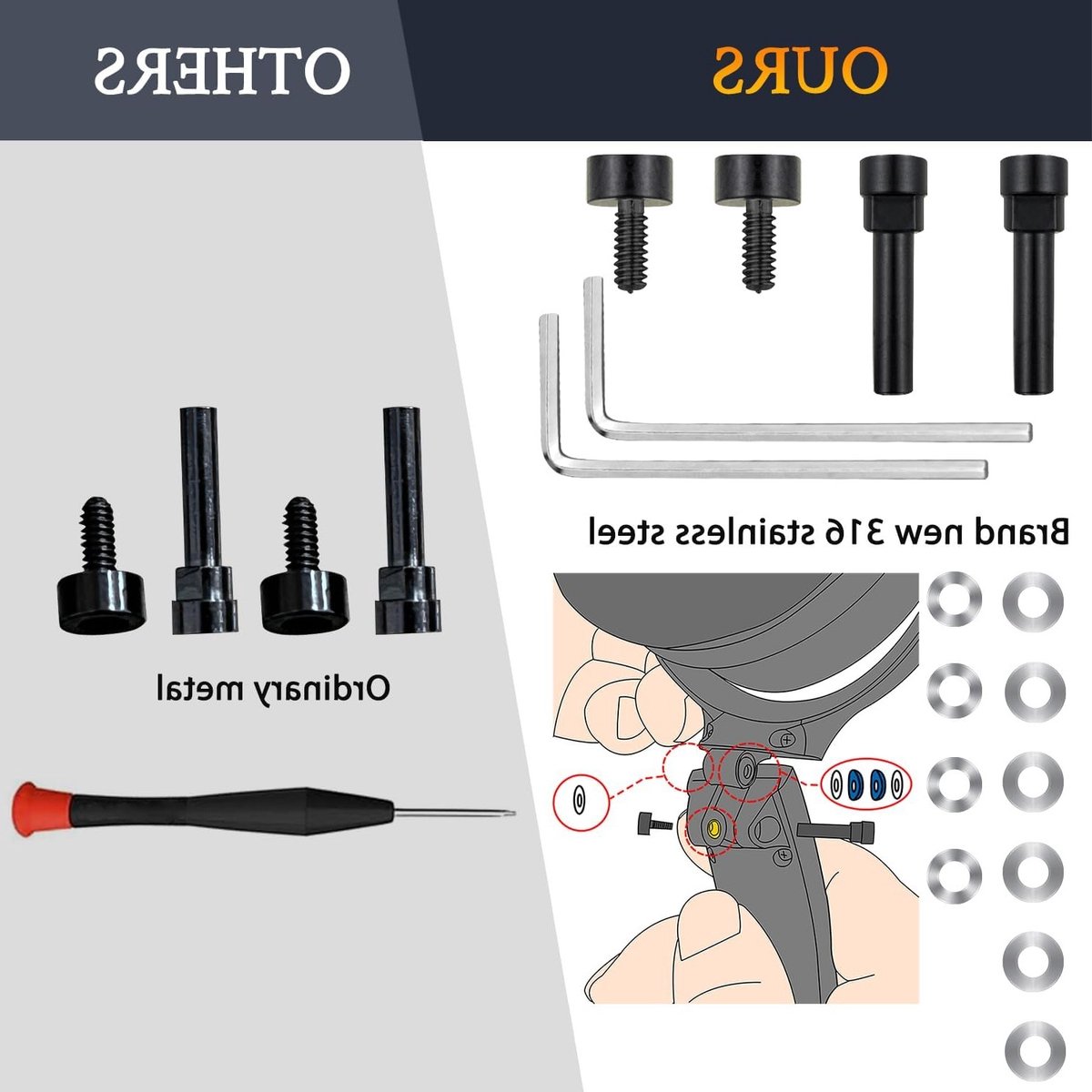 Vervangingskit voor Metalen Twist Pins en Hengscrews voor Bose QuietComfort Hoofdtelefoons en Accessoires