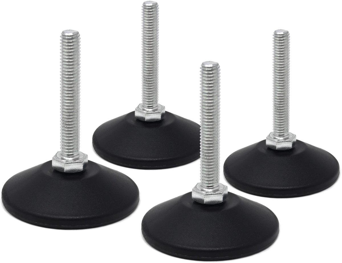 aladdien - Stelschroef - Verstelbaar - Verzinste schroef - 4 x 50 mm - Voor meubels en machines - Maximaal 500 kg - 4 stuks