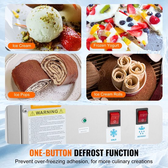 Novari - IJsmachine - IJsrol machine - Frozen yoghurt - Snelle koeling - Compressor - Ruim werkoppervlak - Stil in gebruik <60DB van Merkloos — afbeelding 4