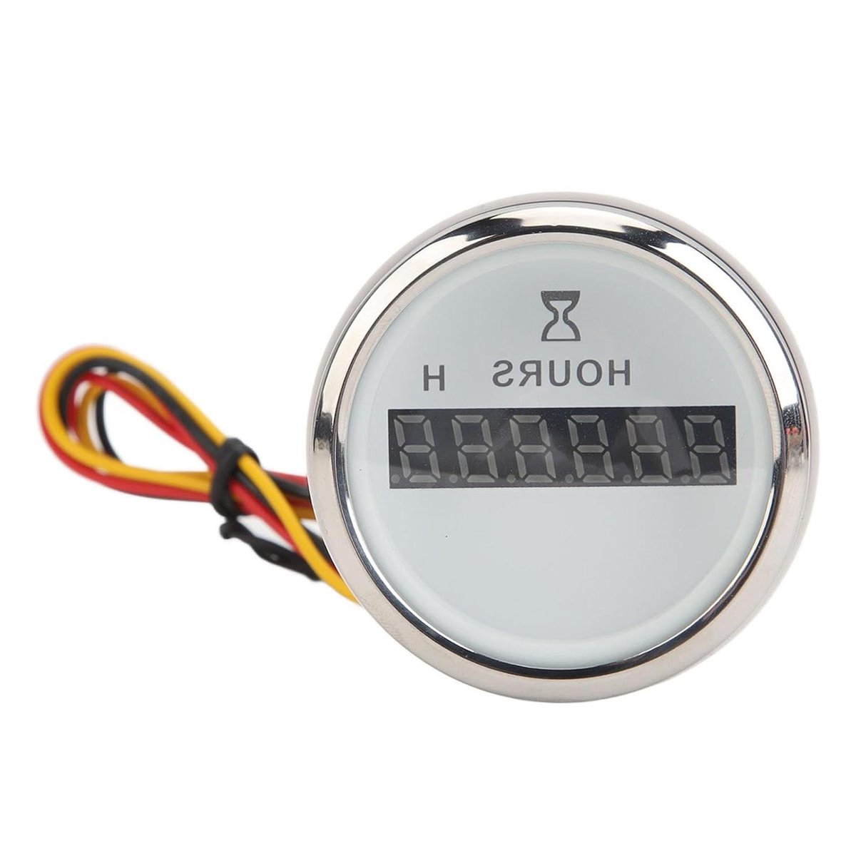 Digitale Urenteller - Bedrijfsurenteller Boot - Motoruren Registreren - Zeer Nauwkeurige Timing - 52 mm Rond - Wit