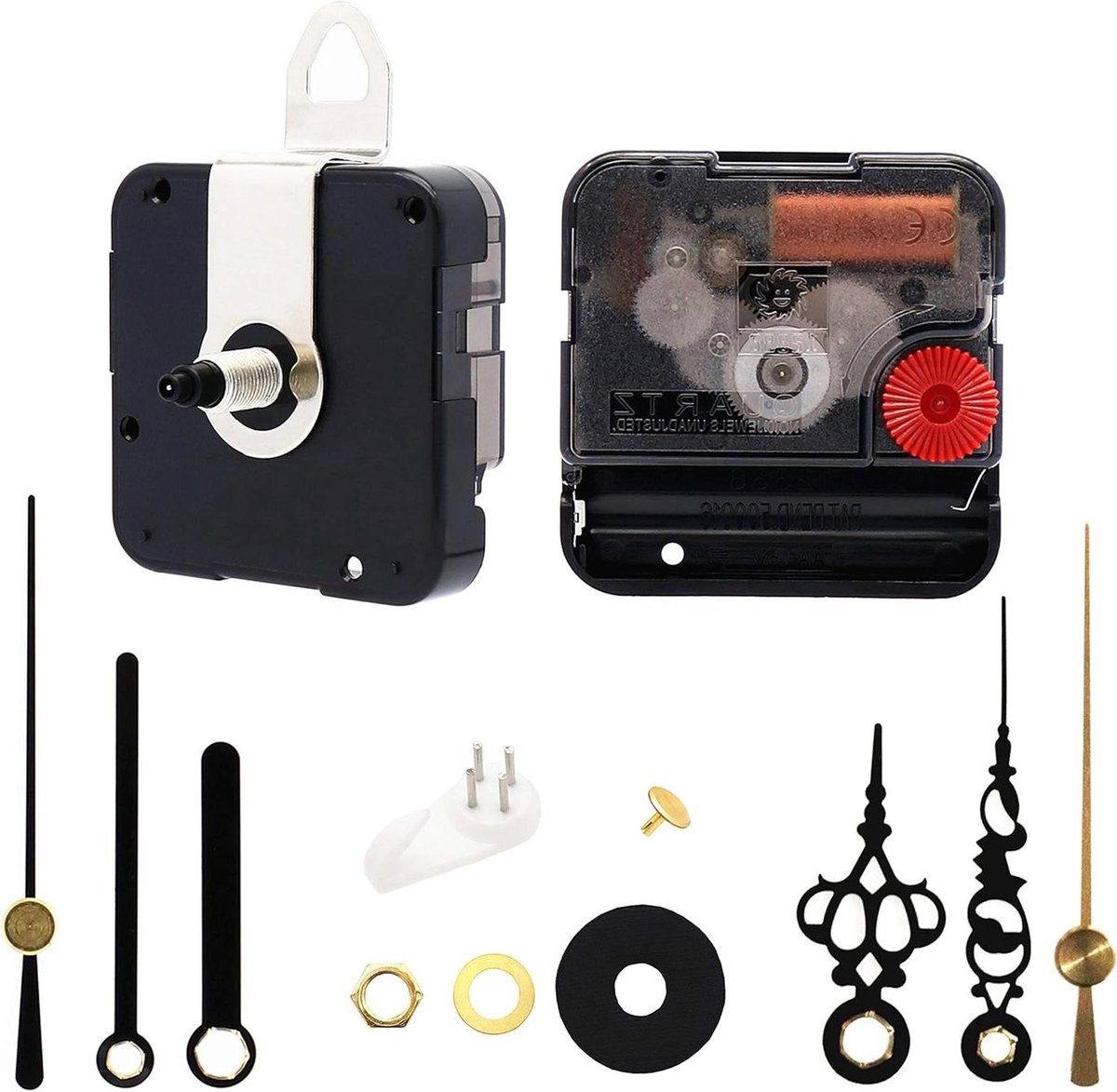 Klok Bewegingsmechanisme - Uurwerk Vervanging - Klokken Maken - Stille Sweep Beweging - 19 mm Schacht - Wit