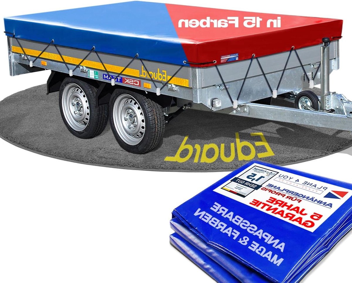 Aanhanger Afdekzeil - Trailer Cover PVC - Aanhanger Beschermen - Scheurvast Waterdicht - 200 x 145 cm - Lichtgrijs